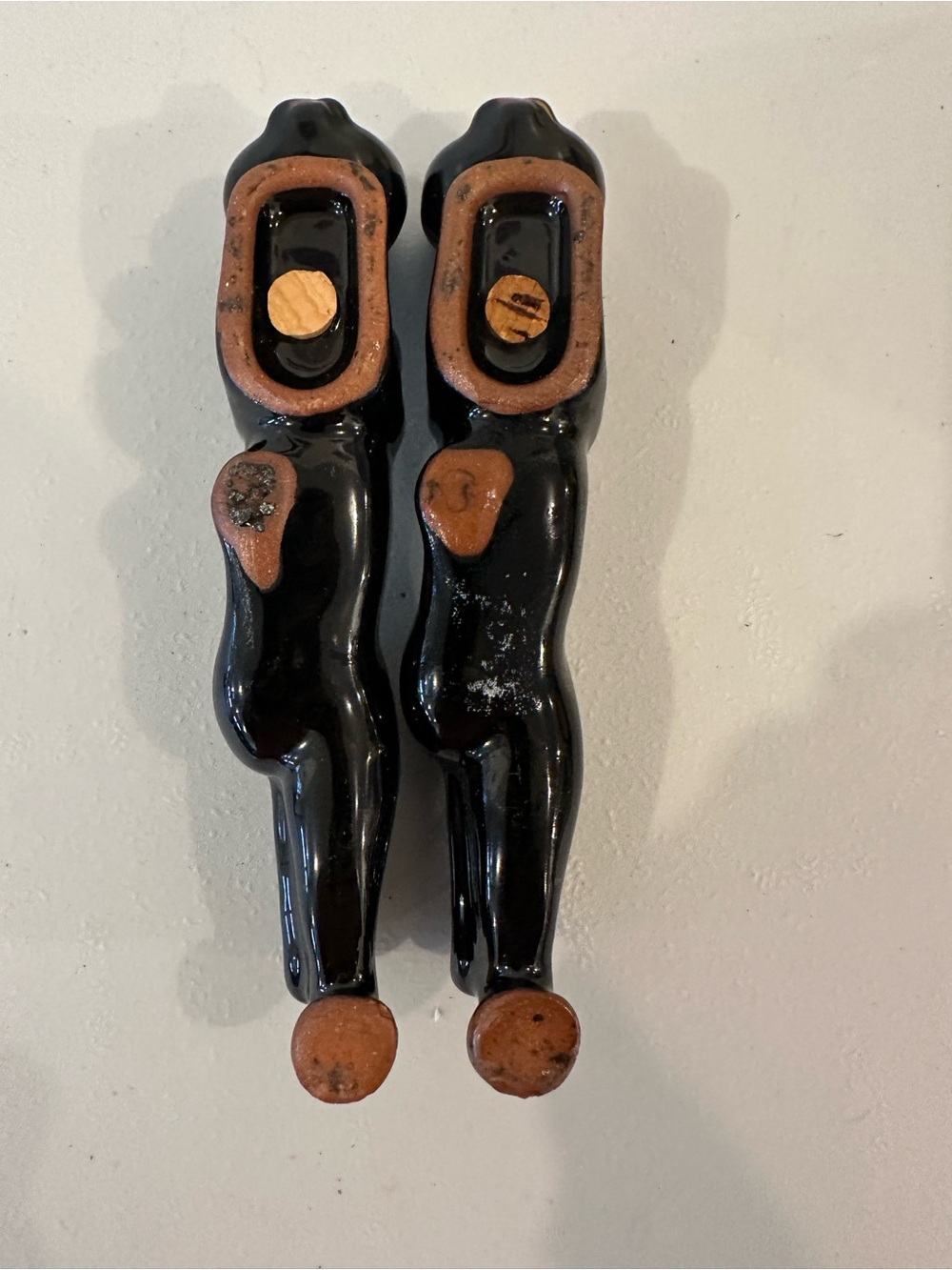 Vintage Black Cat Salt and Pepper Shakers Rhinestone eyes - Picture 4 of 5